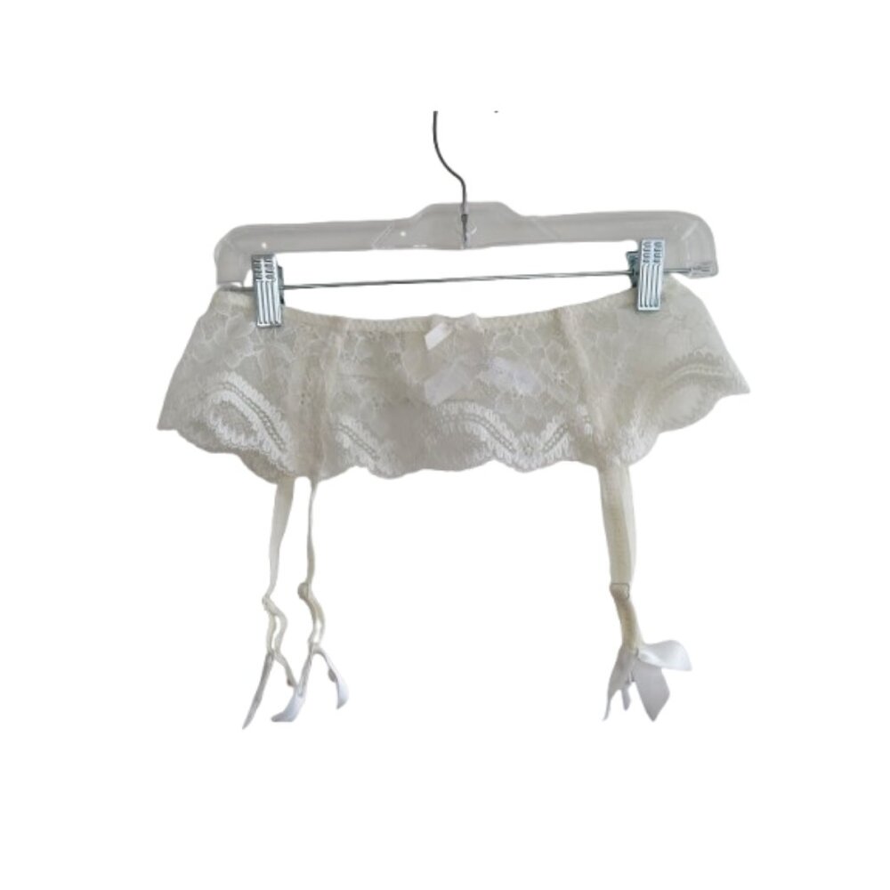 SIMONE PERELE White Lace Garter Belt Wedding Feminine Romantic - Size 4 / L